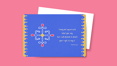 Postcards canva digital illustration kolam postcards south indian