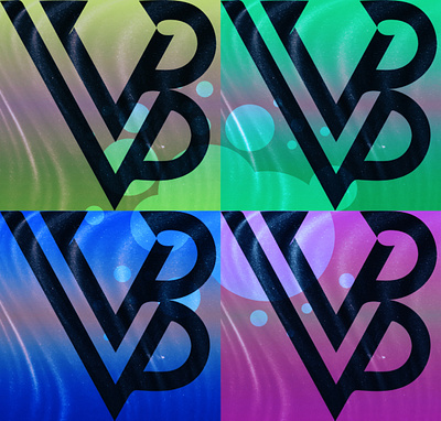 The VB monogram is in ribbon panels and painted in bright neon branding design graphic design icon illustration logo