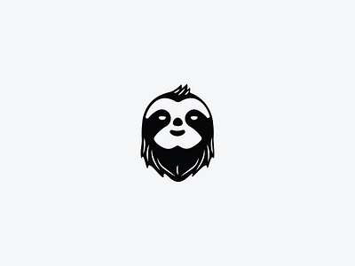 Bearded Sloth Logo beard bearded black brand branding happy identity illustration logo minimal simple sloth soft vector