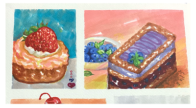 Dessert Illustrations! 🍓🫐 dessertart illustration markers