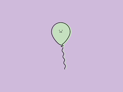 Balloon Pop! balloon calm cute face green greeting cards illustrated illustration minimal pop! simple string