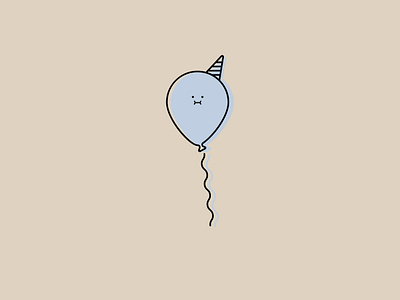 Lev the balloon balloon blue celebrate celebration character face hat illustrated illustration minimal party simple string