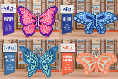 Butterfly 3D SVG Crafting File BUNDLE 3d 3d svg craft decoration design illustration papercraft svg svg cutting