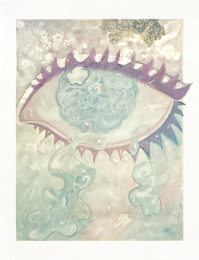 Pearlescent Eye gouache illustration mixed media painting