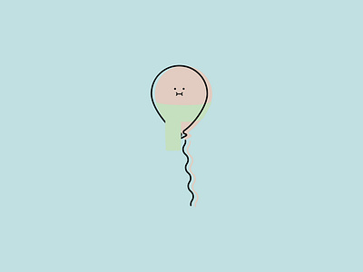 Scarfy the balloon balloon blue character design face greeting cards illustrated illustration minimal red scarf simple string