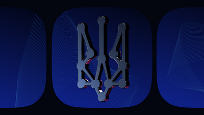 3D animation of a trident logo 3d animation branding logo spline