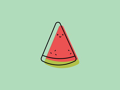 Watermelon. balloon character cute design face food fruit greeting cards illustrated illustration melon minimal simple string water watermelon