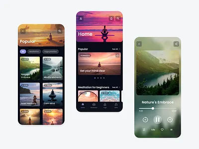 Meditation App app meditation mobile ui ux