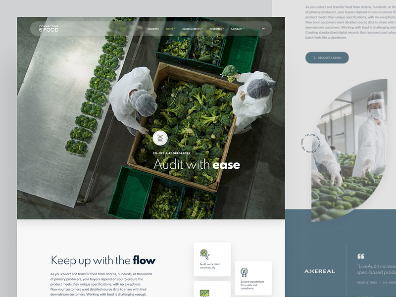 Our users — Connecting Food about page about us app blockchain blockchain technology clean clean web design food chain food tech minimalism partners page partnership partnership page product app saas tech company uiux users web design webdesign