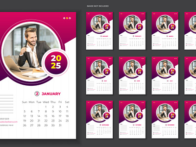 Corporate Magnet Calendar Design 2025 2025 business calendar creative design editable graphic magnet marketing monthly print printable stylish text yearly