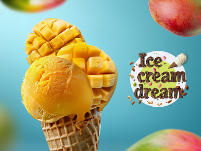 IceCreamDream.Summer: mango orchard. branding creaive design graphic design ideas illustration keyvisual