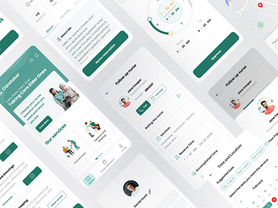 Caretaker UI/UX Case Study application elderly graphic design ui ux