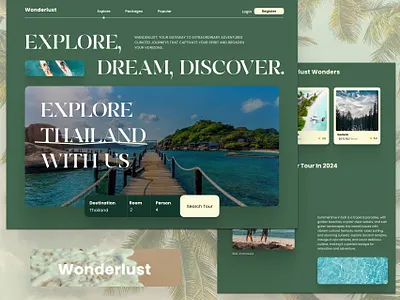 Wonderlust / Travel & Tour Web Design app branding design graphic design logo minimal thailand tour travel ui ux