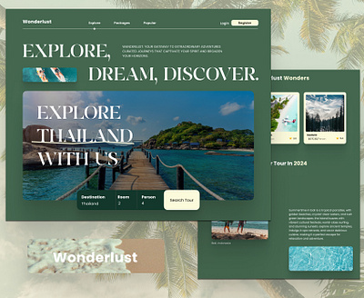 Wonderlust / Travel & Tour Web Design app branding design graphic design logo minimal thailand tour travel ui ux