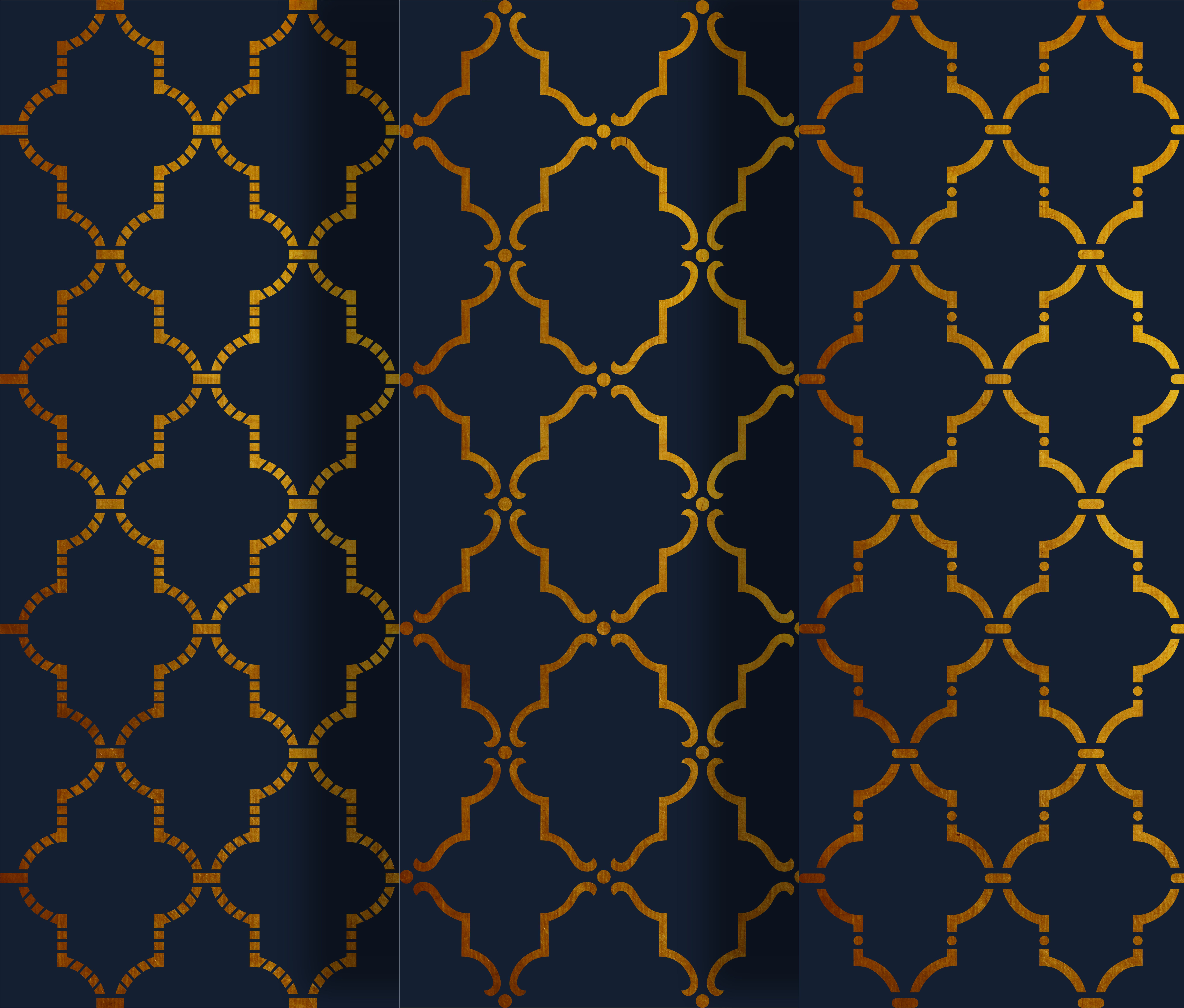 Example of Custom Floral & Geometric Stencil Design