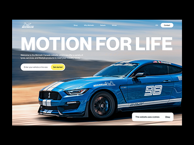 Michelin website afterglow animation car clean concept design landing page michelin minimal product design website