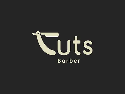 CUTS BARBER - Logo Identity barber logo barber shop logo branding graphic design hair dresser logo logo minimal