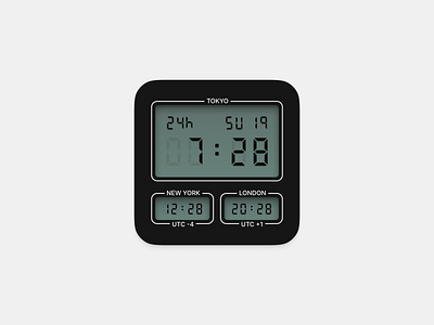 World Time widget casio design electronic ui widget