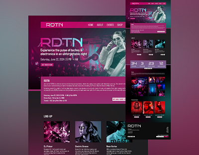 RDTN | Live Music Landing Page Concept graphic design landing page landing page design ui uiux ux webpage design