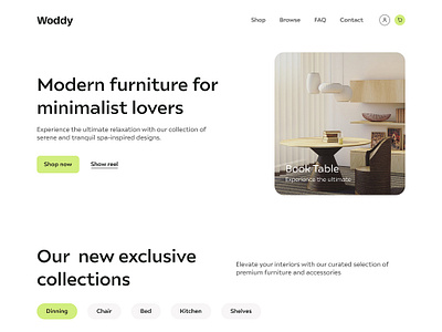 Furniture Website Landing Page UI design furniture homedecore interior ui uidesign uxdesign website