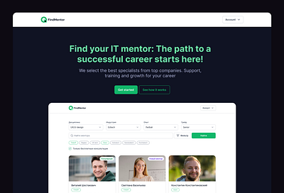 Platform for searching mentor it mentor service platform product design ui ux
