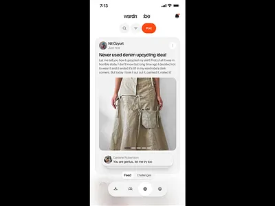 Wardrobe — Community Feed app design figma minimal product design ui ux uxui