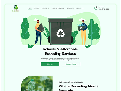 Website Design for Recycling Company ♻️🌿 design eco friendly enviroment green mobile recycle responsive ui ux website