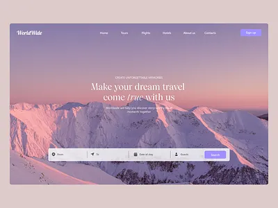 WorldWide travel website concept web and mobile agency branding creativity design dream explore flight graphic design hero illustration inspiration logo page reservation search service travel ui ux web