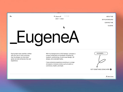 Eugene—Minimalist Portfolio Template animation branding design graphic design illustration logo motion graphics ui uiux user experience user interface userinterface ux