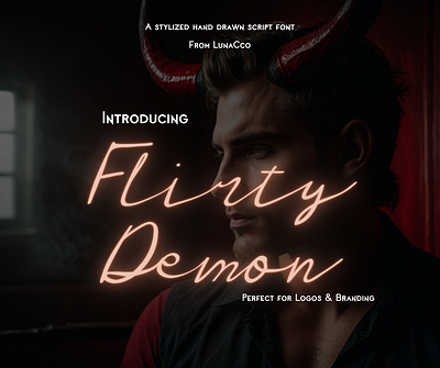 Flirty Demon Script Font by LunaCco branding font design fonts script fonts