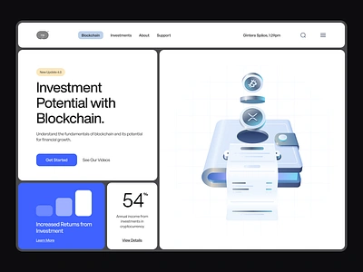 CoinFlo - Investment Blockchain Header Website 3d bitcoin blockchain crypto cryptocurreny design finance fintech graphic design hero illustration illustration investment isometric landing page ui ui ux web web3