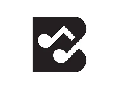 B music logo alphabet app b initial letter logo mark media minimilist monogram multimedia music negative space play playlist podcast song songs sound voice