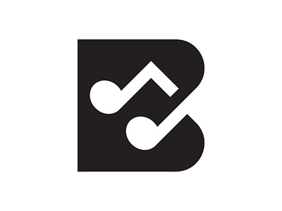 B music logo alphabet app b initial letter logo mark media minimilist monogram multimedia music negative space play playlist podcast song songs sound voice