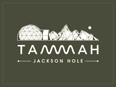 Tammah Jackson Hole Logo airbnb dome geodesic geodome geometric graphic design hotel igloo line art logo moutains nature outdoorsy resort vector