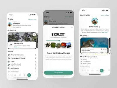 Voyage - Travel App [Profile Section] adventure app travel booking booking app card clean concept culture design guide minimalist mobile mobile app profile tour guide travel travel app ui ux vacation