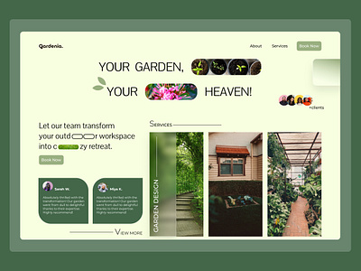 Landing Page for Gardener Company app branding clean ui design graphic design illustration minimalist design modern modern design ui