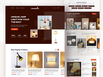 Lamps Product Landing Page novelty light ui