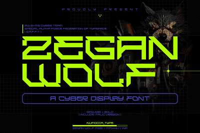Zegan Wolf branding cyber e sport futuristic game poster graphic design logo modern poster scifi