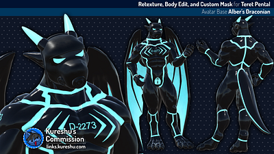 Teret Pental's Furry Avatar Retexture and Model Edit 3d 3d model anthro anthropomorphic draconian dragon drone furry latex vrchat