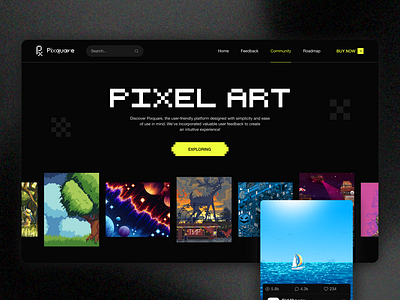 Pixquare - Pixel Art Website ui