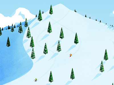 Ski trip illustration illustrator mountains skiing snow the creative pain vector