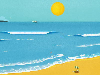 Beach views beach illustration illustrator ocean the creative pain vector waves