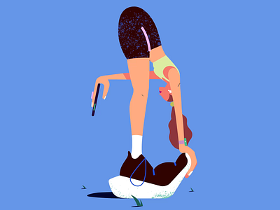 Kudos on the Go animation exercise flexible girl illustration kudos longrun monday run strava stretch
