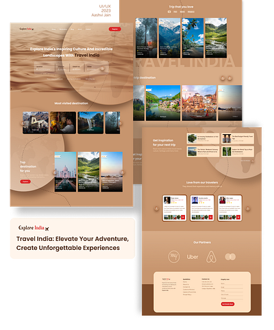 Travel India: User Interface for an India based travel agency case study design graphic design interaction design landing page landing ui design motion graphics redesign ui ui design user interface ux ux case study web design