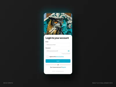 Login Screen 003 dailyui dailyuichallenge design login login screen mobile typography ui uichallenge ux uxui