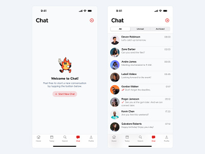 Chat App 💬 android app design ios minimal mobile mobile app phone saas ui web design
