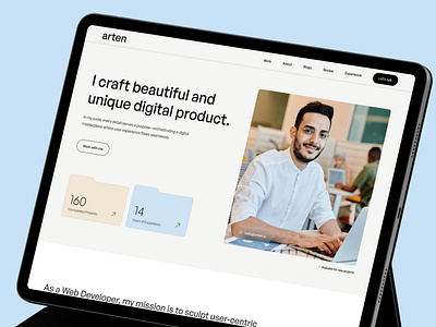 Arten - Portfolio Website Template artist builtinwebflow creative cv design designer developer hero madeinwebflow madewithwebflow personal portfolio resume ui webflow