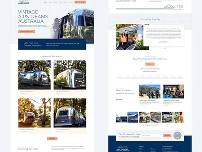 Vintage Airstreams (Aluminia) Website airstreams design typography ui ux vintage website
