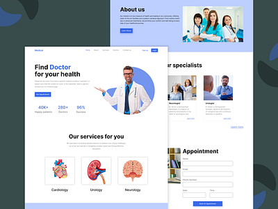 Medical Landing Page Design 3d animation branding graphic design logo motion graphics ui