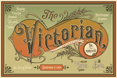 Victorian Collection branding classic design project font design font style lettering logo design old time product tag serif font typography victorian collection victorian era victorian font vintage